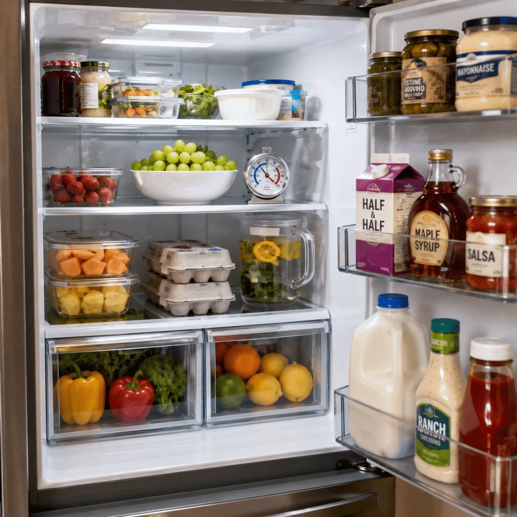 Organized refrigerator ready for winter