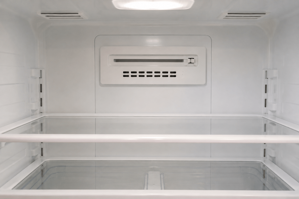Air damper vent inside the fresh-food compartment of a refrigerator